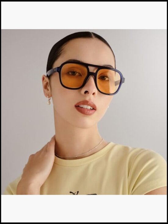 Chunky Oversized Aviator Sunglasses with Soft Case main image 5